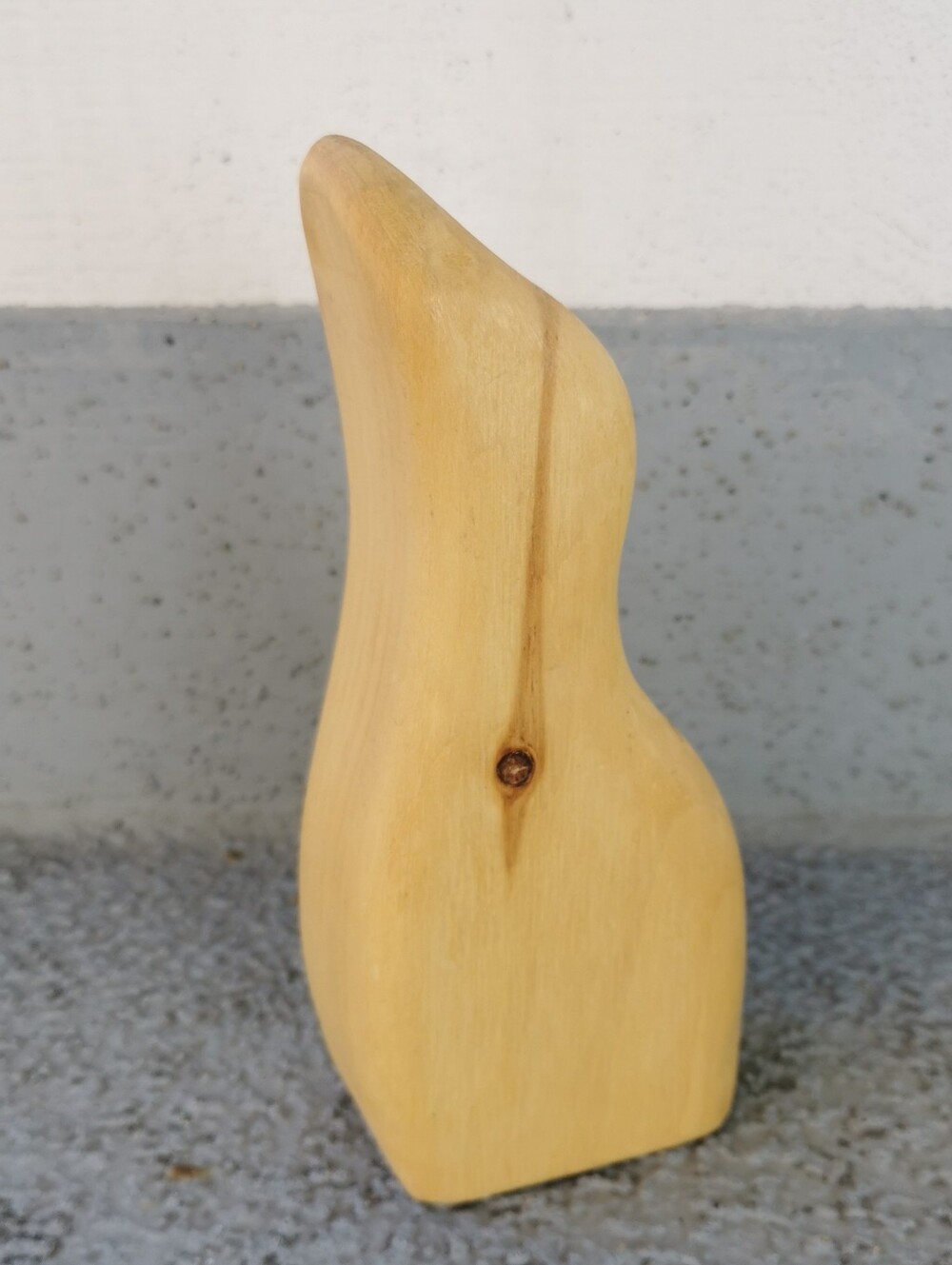 Vintage Hand Carved Wood Abstract Bird Sculpture Signed 6" Minimalist Modern